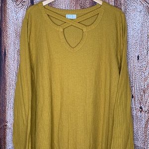 Maurices 24/7 Waffle Knit Long Sleeve Top Size 3